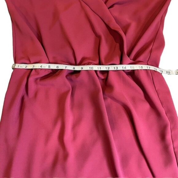 Amanda Uprichard Leonard Dress Blouson Collared Elastic Waist Wine Color Size 2X - Picture 9 of 11